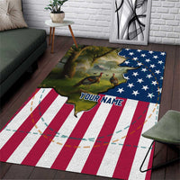 Custom American Flag Turkey Hunting Area Rug with Illinois State Outline Country Farm Scene - Wonder Print Shop