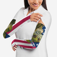 Custom American Flag Turkey Hunting Arm Sleeves with Illinois State Outline Country Farm Scene - Wonder Print Shop