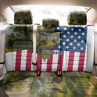 Custom American Flag Turkey Hunting Back Car Seat Cover with Illinois State Outline Country Farm Scene - Wonder Print Shop