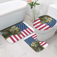 Custom American Flag Turkey Hunting Bathroom Set with Illinois State Outline Country Farm Scene - Wonder Print Shop