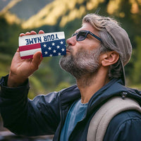 Custom American Flag Turkey Hunting 4 in 1 Can Cooler Tumbler with Illinois State Outline Country Farm Scene - Wonder Print Shop