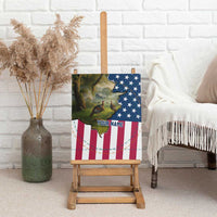 Custom American Flag Turkey Hunting Canvas Wall Art with Illinois State Outline Country Farm Scene - Wonder Print Shop