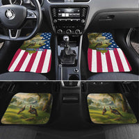 Custom American Flag Turkey Hunting Car Mats with Illinois State Outline Country Farm Scene - Wonder Print Shop