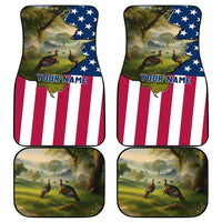 Custom American Flag Turkey Hunting Car Mats with Illinois State Outline Country Farm Scene - Wonder Print Shop