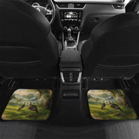 Custom American Flag Turkey Hunting Car Mats with Illinois State Outline Country Farm Scene - Wonder Print Shop