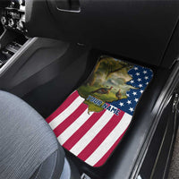Custom American Flag Turkey Hunting Car Mats with Illinois State Outline Country Farm Scene - Wonder Print Shop