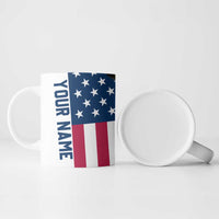 Custom American Flag Turkey Hunting Ceramic Mug with Illinois State Outline Country Farm Scene - Wonder Print Shop