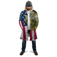 Custom American Flag Turkey Hunting Cloak with Illinois State Outline Country Farm Scene - Wonder Print Shop