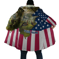 Custom American Flag Turkey Hunting Cloak with Illinois State Outline Country Farm Scene - Wonder Print Shop