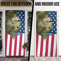 Custom American Flag Turkey Hunting Door Cover with Illinois State Outline Country Farm Scene - Wonder Print Shop