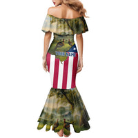 Custom American Flag Turkey Hunting Family Matching Mermaid Dress and Hawaiian Shirt with Illinois State Outline Country Farm Scene - Wonder Print Shop