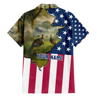 Custom American Flag Turkey Hunting Family Matching Off Shoulder Maxi Dress and Hawaiian Shirt with Illinois State Outline Country Farm Scene - Wonder Print Shop