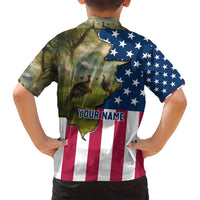 Custom American Flag Turkey Hunting Family Matching Summer Maxi Dress and Hawaiian Shirt with Illinois State Outline Country Farm Scene - Wonder Print Shop