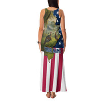 Custom American Flag Turkey Hunting Family Matching Tank Maxi Dress and Hawaiian Shirt with Illinois State Outline Country Farm Scene - Wonder Print Shop