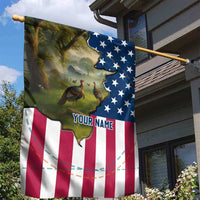 Custom American Flag Turkey Hunting Garden Flag with Illinois State Outline Country Farm Scene - Wonder Print Shop