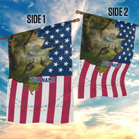 Custom American Flag Turkey Hunting Garden Flag with Illinois State Outline Country Farm Scene - Wonder Print Shop