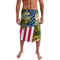 Custom American Flag Turkey Hunting Lavalava with Illinois State Outline Country Farm Scene - Wonder Print Shop