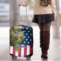 Custom American Flag Turkey Hunting Luggage Cover with Illinois State Outline Country Farm Scene - Wonder Print Shop