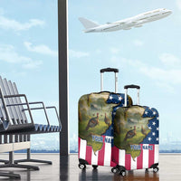Custom American Flag Turkey Hunting Luggage Cover with Illinois State Outline Country Farm Scene - Wonder Print Shop