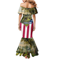 Custom American Flag Turkey Hunting Mermaid Dress with Illinois State Outline Country Farm Scene - Wonder Print Shop