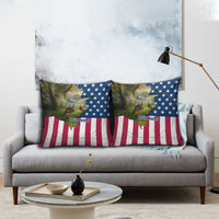 Custom American Flag Turkey Hunting Pillow Cover with Illinois State Outline Country Farm Scene - Wonder Print Shop