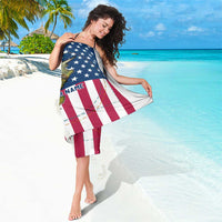 Custom American Flag Turkey Hunting Sarong with Illinois State Outline Country Farm Scene - Wonder Print Shop