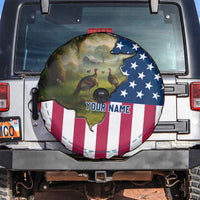 Custom American Flag Turkey Hunting Spare Tire Cover with Illinois State Outline Country Farm Scene - Wonder Print Shop