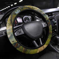 American Flag Turkey Hunting Steering Wheel Cover with Illinois State Outline Country Farm Scene - Wonder Print Shop