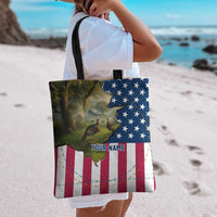 Custom American Flag Turkey Hunting Tote Bag with Illinois State Outline Country Farm Scene - Wonder Print Shop
