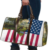 Custom American Flag Turkey Hunting Travel Bag with Illinois State Outline Country Farm Scene - Wonder Print Shop