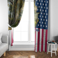 Custom American Flag Turkey Hunting Window Curtain with Illinois State Outline Country Farm Scene - Wonder Print Shop