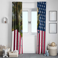 Custom American Flag Turkey Hunting Window Curtain with Illinois State Outline Country Farm Scene - Wonder Print Shop