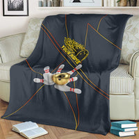 Custom Golden Bowling Shirts For Men, Flame Bowling Blanket with Flaming Bowling Ball Striking Pins And Geometric Line Pattern - Wonder Print Shop