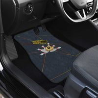 Custom Golden Bowling Shirts For Men, Flame Bowling Car Mats with Flaming Bowling Ball Striking Pins And Geometric Line Pattern - Wonder Print Shop