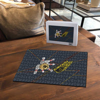 Custom Golden Bowling Shirts For Men, Flame Bowling Puzzle with Flaming Bowling Ball Striking Pins And Geometric Line Pattern - Wonder Print Shop