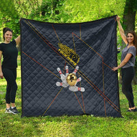 Custom Golden Bowling Shirts For Men, Flame Bowling Quilt with Flaming Bowling Ball Striking Pins And Geometric Line Pattern - Wonder Print Shop