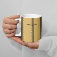 Custom Retro Bowling Ceramic Mug with Diamond Stripe Pattern North Bowl Logo - Wonder Print Shop