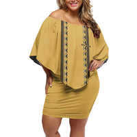 Custom Retro Bowling Family Matching Off Shoulder Short Dress and Hawaiian Shirt with Diamond Stripe Pattern North Bowl Logo - Wonder Print Shop