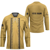 Custom Retro Bowling Hockey Jersey with Diamond Stripe Pattern North Bowl Logo - Wonder Print Shop
