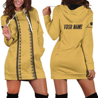 Custom Retro Bowling Hoodie Dress with Diamond Stripe Pattern North Bowl Logo - Wonder Print Shop