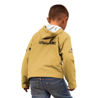 Custom Retro Bowling Kid Hoodie with Diamond Stripe Pattern North Bowl Logo - Wonder Print Shop