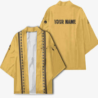 Custom Retro Bowling Kimono with Diamond Stripe Pattern North Bowl Logo - Wonder Print Shop