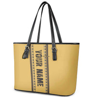 Custom Retro Bowling Leather Tote Bag with Diamond Stripe Pattern North Bowl Logo - Wonder Print Shop