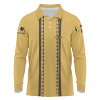 Custom Retro Bowling Long Sleeve Polo Shirt with Diamond Stripe Pattern North Bowl Logo - Wonder Print Shop