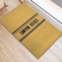 Custom Retro Bowling Rubber Doormat with Diamond Stripe Pattern North Bowl Logo - Wonder Print Shop