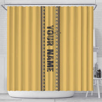Custom Retro Bowling Shower Curtain with Diamond Stripe Pattern North Bowl Logo - Wonder Print Shop