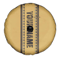 Custom Retro Bowling Spare Tire Cover with Diamond Stripe Pattern North Bowl Logo - Wonder Print Shop