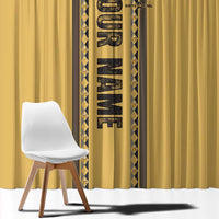 Custom Retro Bowling Window Curtain with Diamond Stripe Pattern North Bowl Logo - Wonder Print Shop