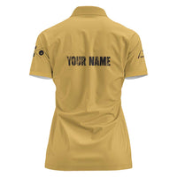 Custom Retro Bowling Women Polo Shirt with Diamond Stripe Pattern North Bowl Logo - Wonder Print Shop