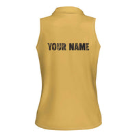 Custom Retro Bowling Women Sleeveless Polo Shirt with Diamond Stripe Pattern North Bowl Logo - Wonder Print Shop